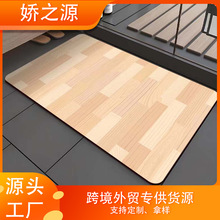 跨境硅藻泥地垫简约木纹厕所浴室地垫卫生间吸水防滑垫厂家直供