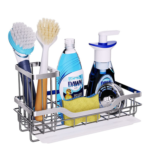 Stainless steel kitchen sink rack drain rag rack sponge storage rack punch-free countertop drain rack