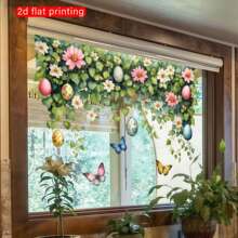 C996新款复活节藤蔓花朵彩蛋蝴蝶装饰窗户美化可移除装饰窗贴批发