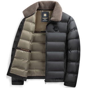 2024 winter new graphene middle-aged business casual cotton-padded lapel padded warm coat a generation of hair