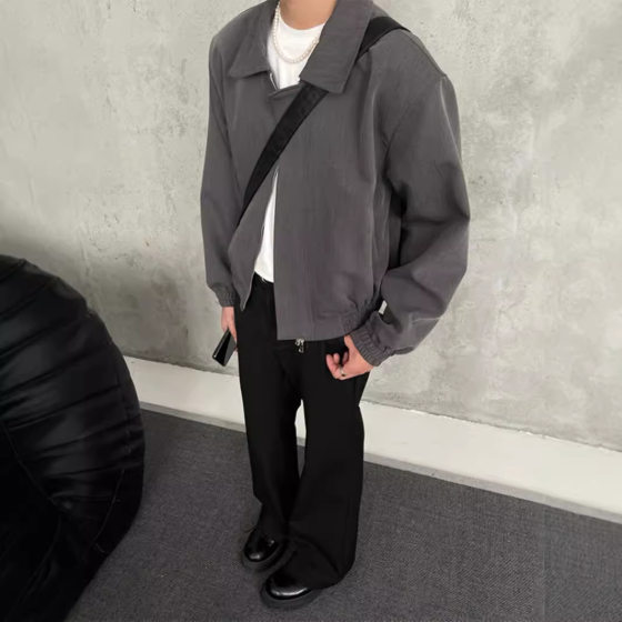 cleanfit Black Pad Shoulder Jacket Boys Short Superior High-end Men's American Aviator Executive Jacket