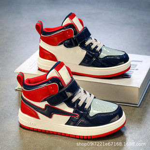 Girls' Sports Shoes 2023 Spring and Autumn New Boys' Easiest for Match Casual Shoes Children's Trendy Brand Big Children's High Top Girls' Shoes