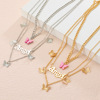 Necklace, fashionable accessory with letters, light luxury style, European style