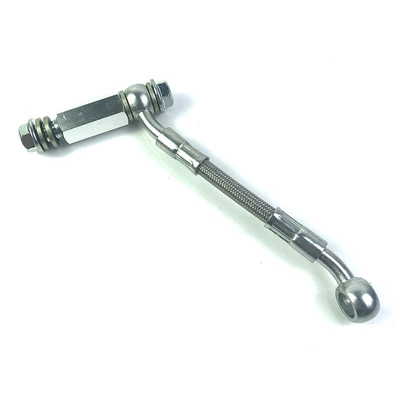 Other brake systems | Oil Pipe Extension Seat - silver-double-through-15cm-tubing-with-screws