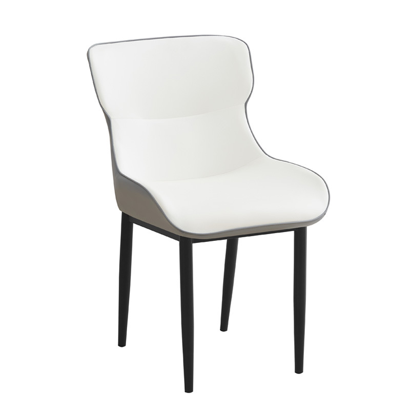 Silla de comedor de lujo de cuero simple y moderna silla de acero al carbono silla de ocio multicolor silla de recepción de hotel