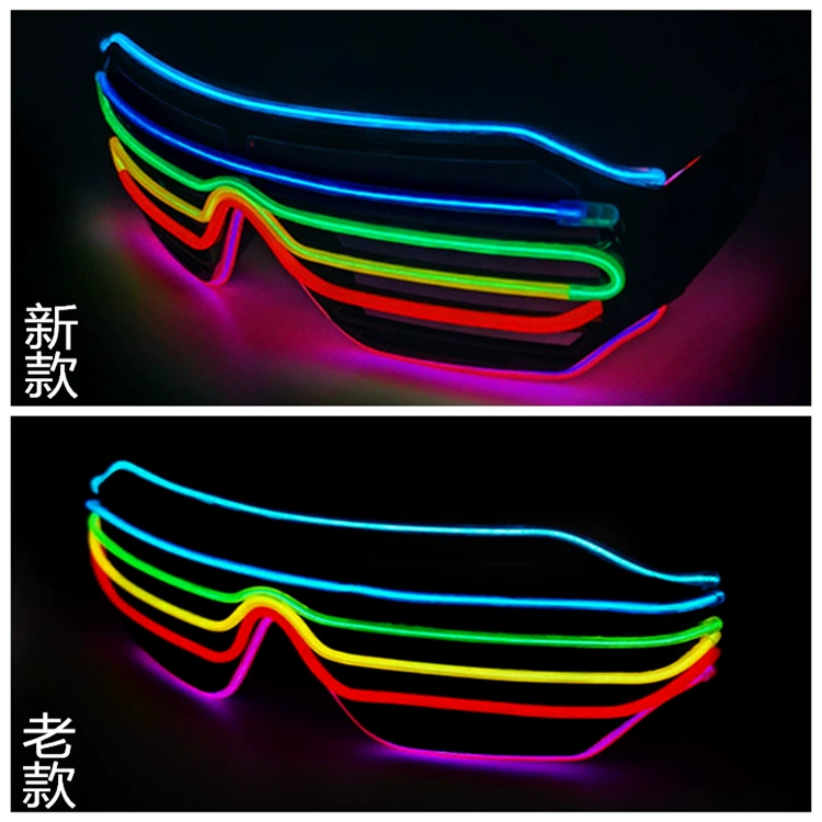Новый EL Cold Line Six Blind Window Optical Glasses Gallery Gallery Party Bar Party Flash Glasses Novelty