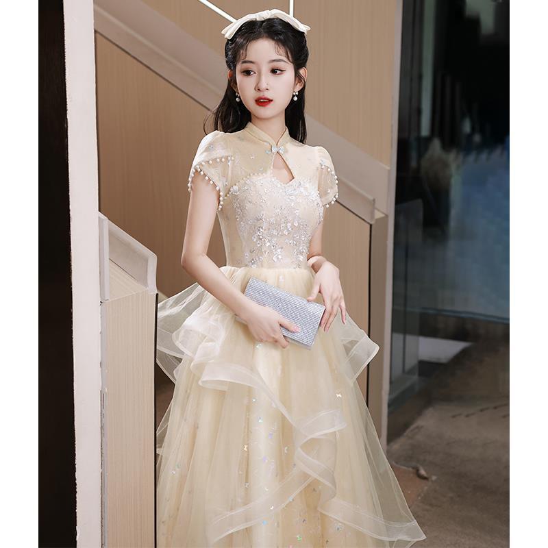 Evening Dress for Women 2026 New Style Elegant Long Gown High-End Niche Light Luxury Host Banquet Spring Season Sophisticated Feel