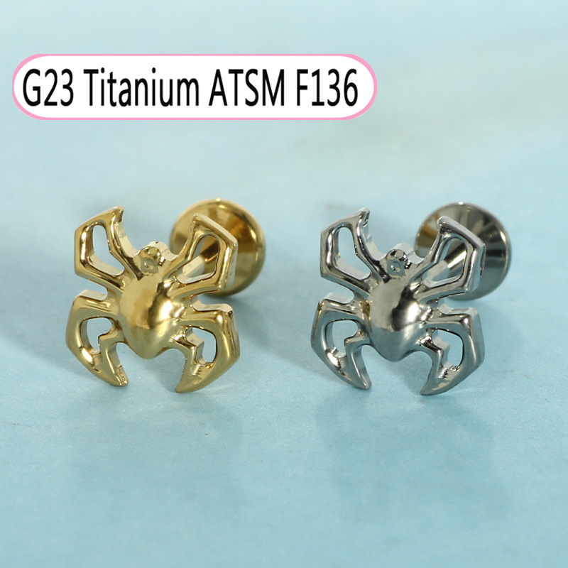 G23 Titanium Piercing Lip Stud Zircon 1.2mm 10mm Cochlear Ear Bone Nail Single Sale detail image 8
