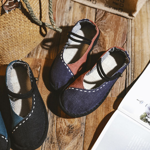 618/color matching handmade stitching/soft bottom women's cloth shoes spring and summer item