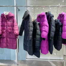 25冬款兰卡羽绒服加厚连帽过膝宽松白鸭绒外套女装尾单清货服装
