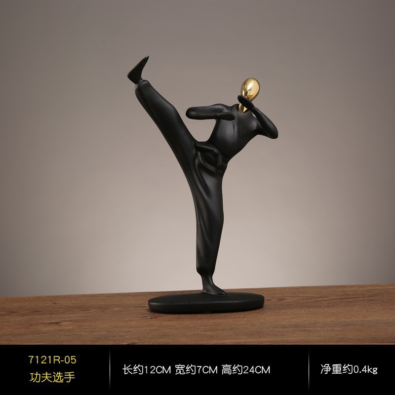 7121R-05-Jugador de Kung Fu-Cabeza de oro