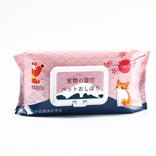 Pet wipes to wipe tear marks, clean ears, clean and deodorize, no-wash 80 pump wet wipes for cats and dogs