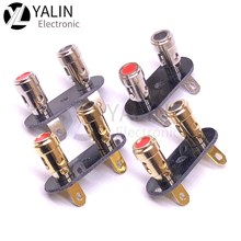 镀金铜螺杆双位按压式小号端子台双排链接镀镍接线柱红黑接线柱