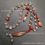 文玩老琉璃随型珠项链手串佛珠手持念珠原石水晶项链古玩老玉