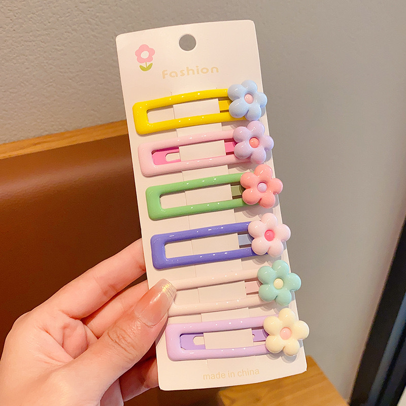 Flor dulce colorida de los niños Linda horquilla linda chica BB clip de lado de cabello roto flequillos clip de horquilla chica