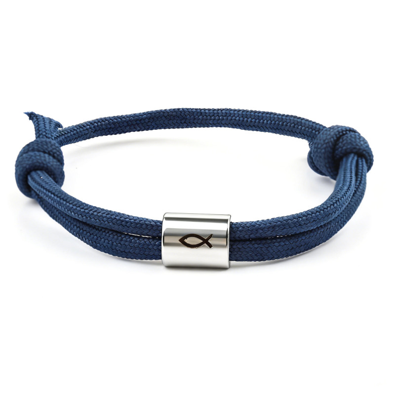 Milan Rope Stainless Steel Tube Bracelet Titanium Steel Engraved Positioning Buckle Pink Paracord Bracelet Blue Milan Rope Bracelet