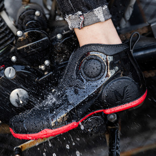 New trendy water shoes rain boots men's short two-way rain boots waterproof wear-resistant work outdoor car wash kitchen rubber cover shoes