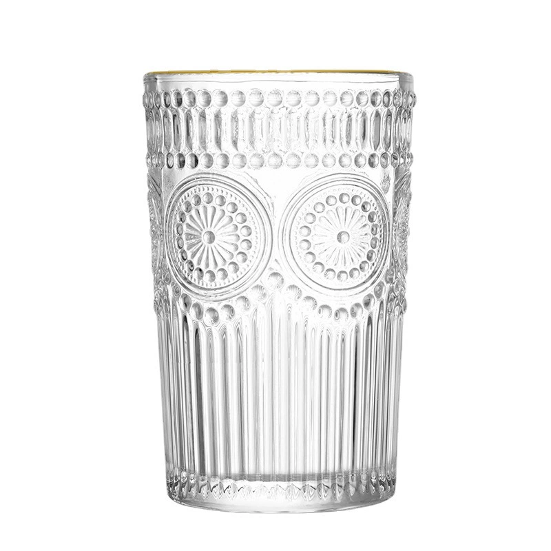 Retro transparent tea cup solar-powered, high quality coffee glass, internet celebrity