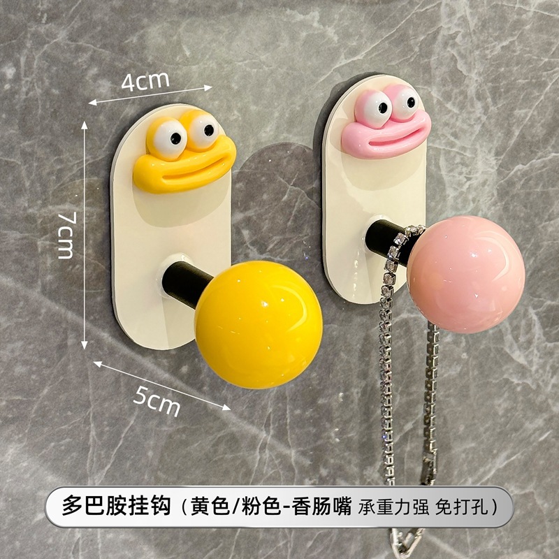 Gancho de baño sin perforación, fuerte carga pegajosa puerta trasera sin marcas, gancho de ropa, gancho de toalla en la pared del baño