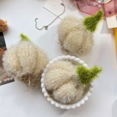 Garlic Dishwashing Cloth, Hanger Design, Kitchen Gadget, Scouring Pad, Durable Cleaning Cloth, BH302