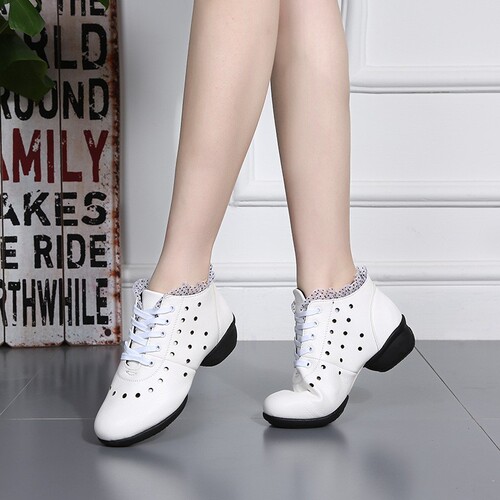 Square dance shoes, dancing shoes for women, adult soft sole, mid-heeled sailor dance shoes, dance shoes, performance shoes, new mesh foreign trade