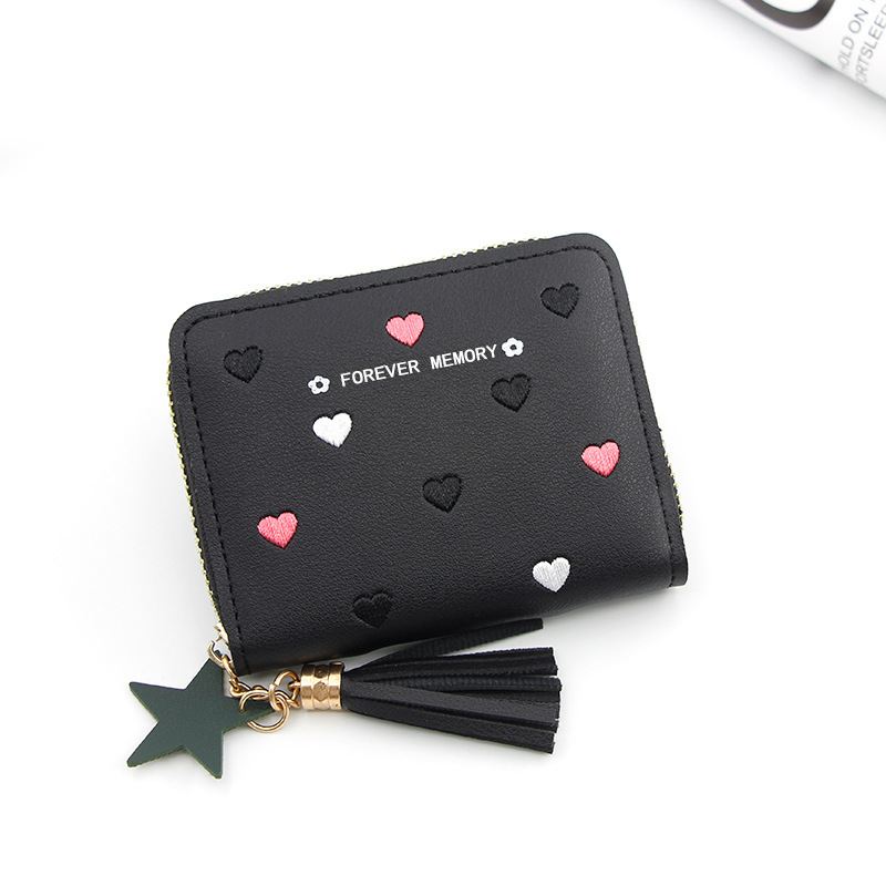 Women's Heart Shape Pu Leather Ornament Zipper Coin Purses display picture 3