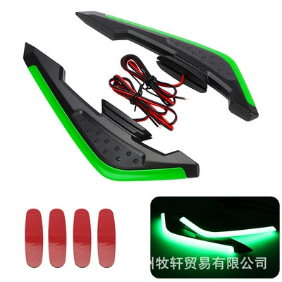 Light Fixed Wing Air Knife, Motosiklet ləvazimatları və aksesuarları - green-with-lights-one-pair-in-bag