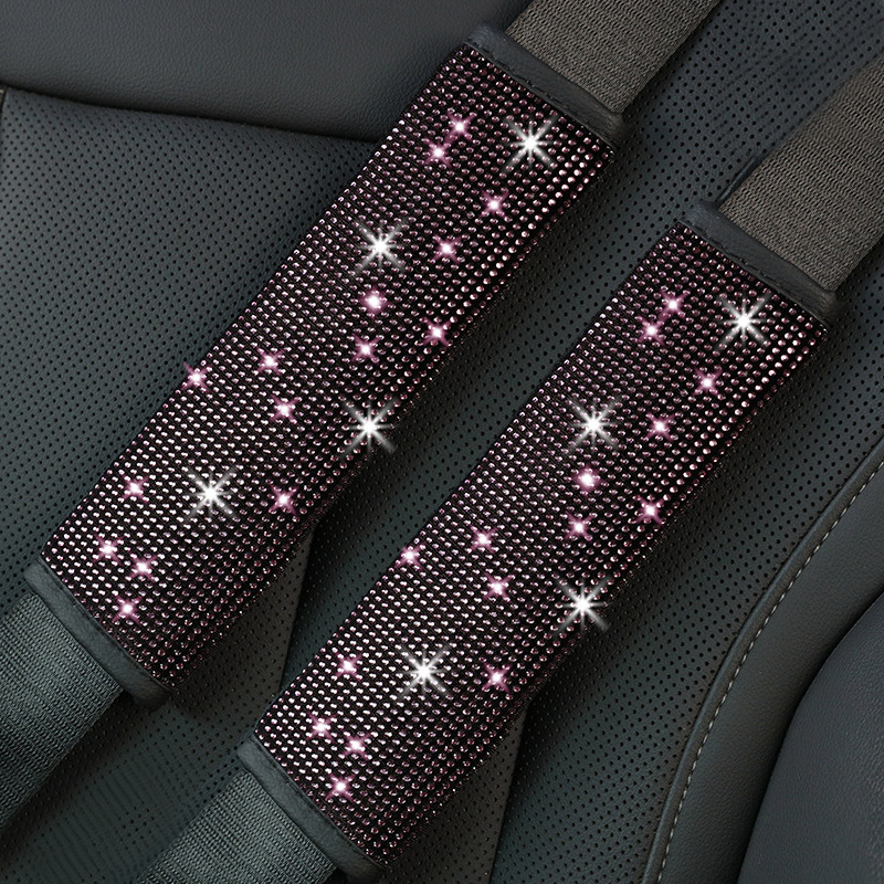 Cross-Border Foreign Trade Goddess Dazzling Diamond-Studded Rhinestone Full Diamond Car Seat Belt Shoulder Pad Glitter Stickers