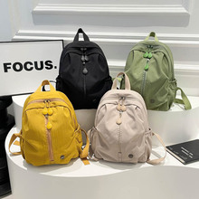 纯色简约大容量双肩包高级感男女通用纯色书包户外旅行小背包女