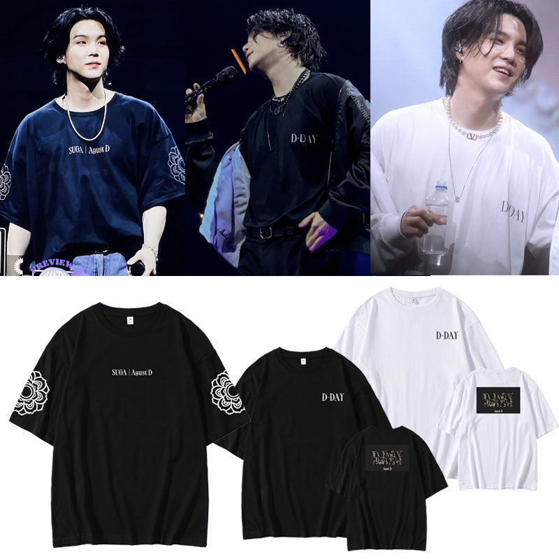 Bullet-proof Youth League min Qiqi AgustD D-DAY concert same loose round neck clothes short sleeve t-shirt