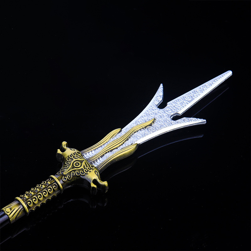 杨戬三尖两刃刀41CM影视版全金属工艺品摆件古代兵器模型-阿里巴巴