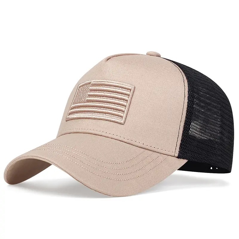 Bandera americana gorra de béisbol de camuflaje sombrero de verano para hombres protección solar sombrero para el sol sombrero fresco de verano para mujer sombrero de malla caliente transfronteriza