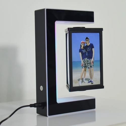 Factory wholesale magnetic levitation photo frame wedding festival gift birthday gift glowing rotating creative craft decor