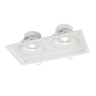 Lex LED Bucket Gall Lamp COB Double Head Spotlight Embedded Grille Lamp Square Downlight Living Room 5851A 5852A