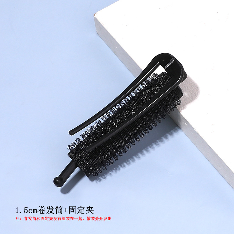 대량 1.5cm 검은 머리 curler + 고정 클립