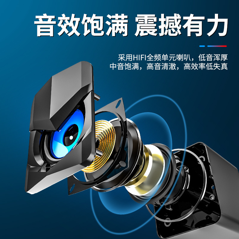 国境を越えたコンピュータ有線bluetoothオーディオデスクトップ共通のアイデア個性USBスピーカーデスクトップサブウーファ卸売り|undefined