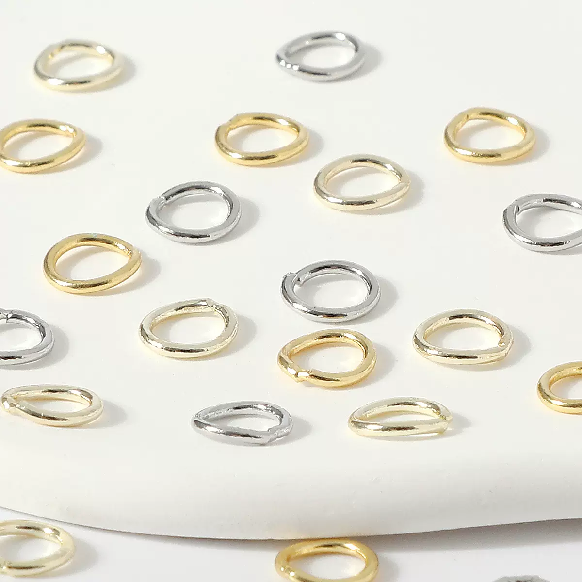 电镀18K闭口圈批发包金圆形不规则单圈DIY饰品项链首饰配件连接圈