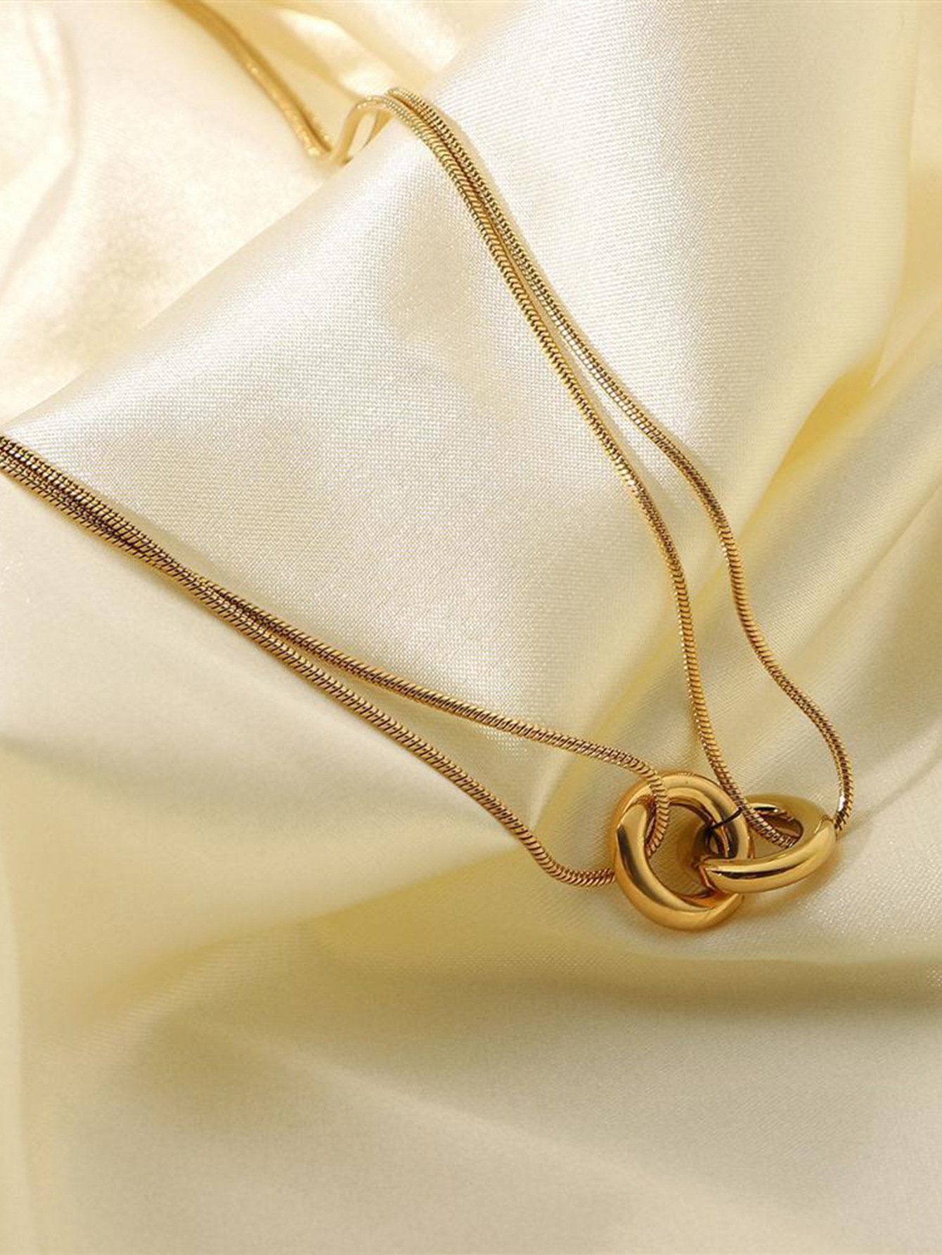 All Seasons Season Wholesale Jewelry Modern Style Circle Titanium Steel Plating Necklace Snake Chain