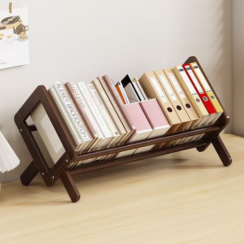 Bamboo Desktop Storage Shelf for Students and Children, Small Storage Bookshelf, Simple Storage, Windowsill Storage, Countertop Stand