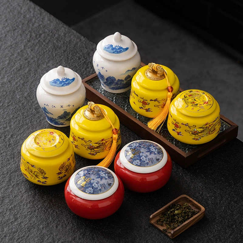 Фабрика прямая продажа керамических чайных банок чайные конфеты, герметичные лекарственные порошковые чайные банки, бытовые портативные герметичные влагостойкие банки