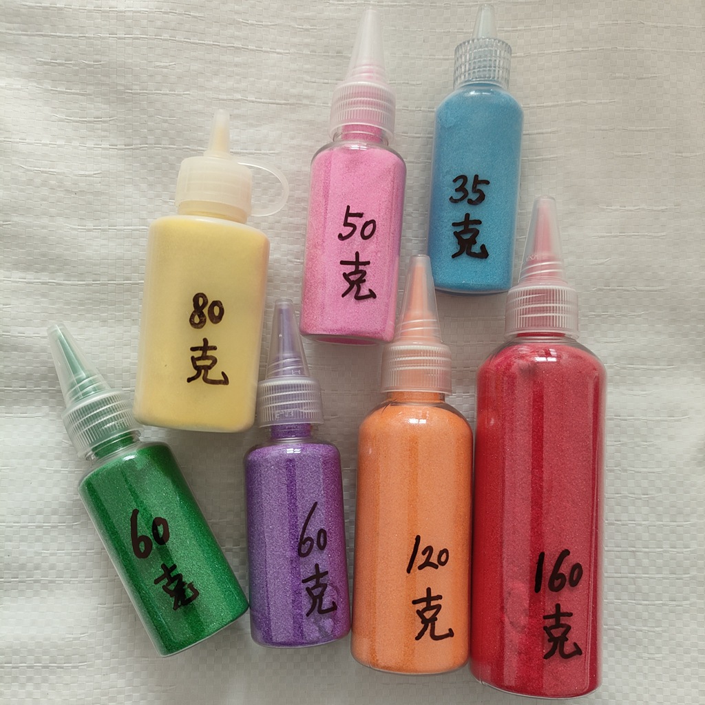 ขวดทรายสีสันสดใสสำหรับเด็ก160กรัมทรายภาพวาดทำด้วยมือของเด็กอนุบาลทำด้วยมือสีการเรียนการสอนแบบ DIY