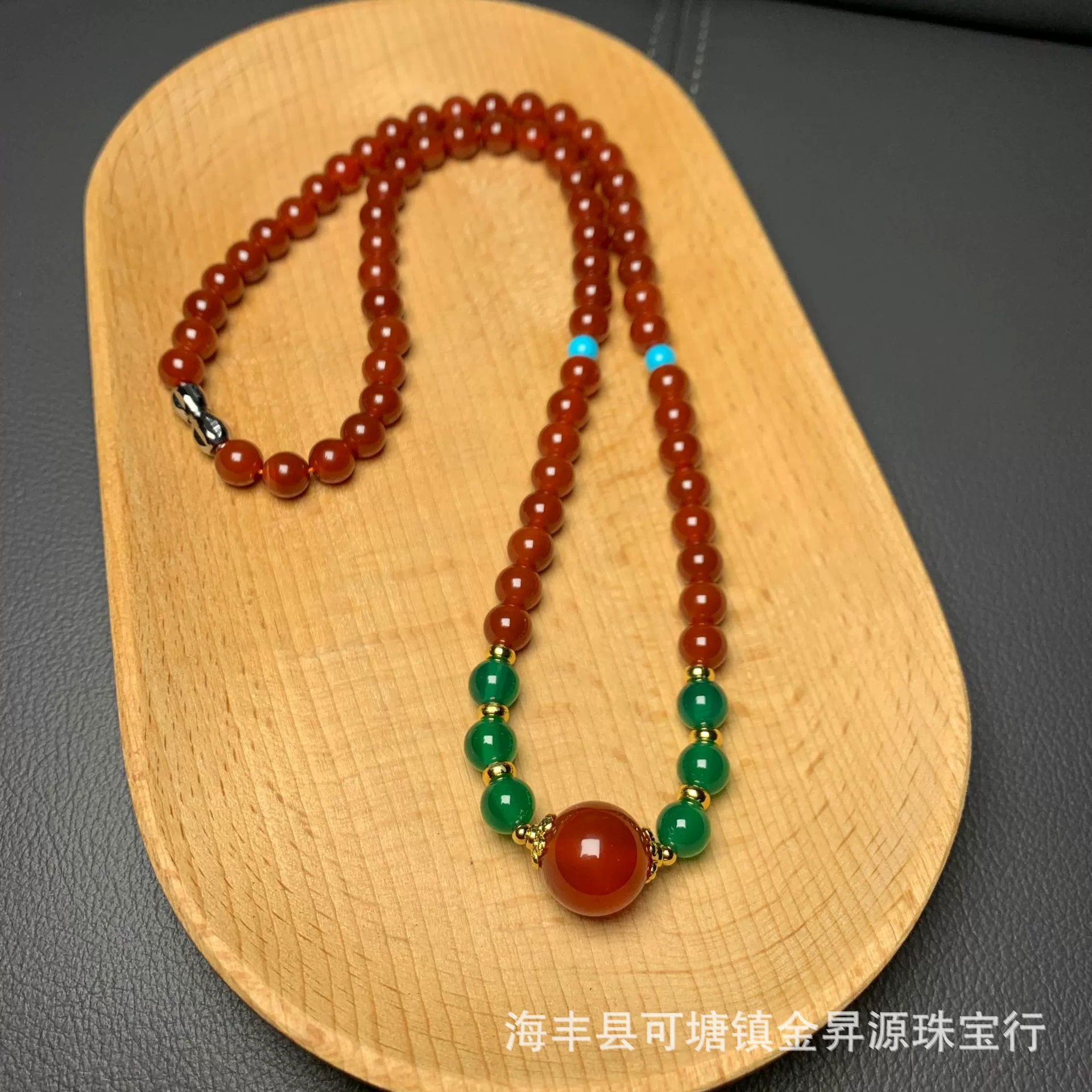Натуральный красный агат ожерелье Зеленый агат халцедон круглый бус южно-красный кулон женский национальный прилив ювелирных изделий