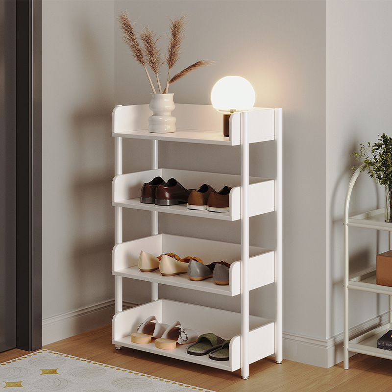 Estante de almacenamiento de aire de crema de entrada de puerta de entrada de entrada de piso de puerta de entrada doméstica estante de almacenamiento interior estante multicapa simple estante de zapatos