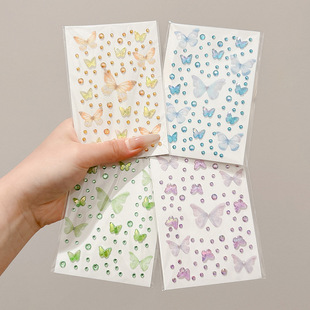 Children's Face Stickers, Tulle Butterfly Face Makeup Accessories, Face Stickers, Diamond Eye Makeup, Bright Diamond Performance Chinese Style Stage Stickers