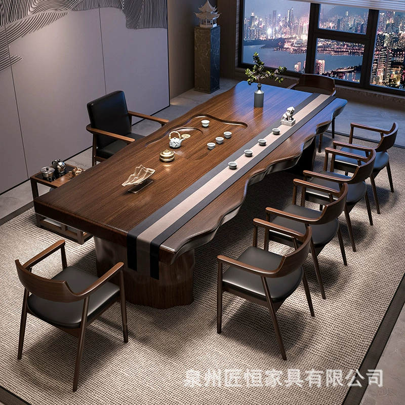 Новый китайский стиль бревна большой чайный стол офисный стол для чая, столы и стулья, домашние гостиная, полный набор чайных столов кунг-фу