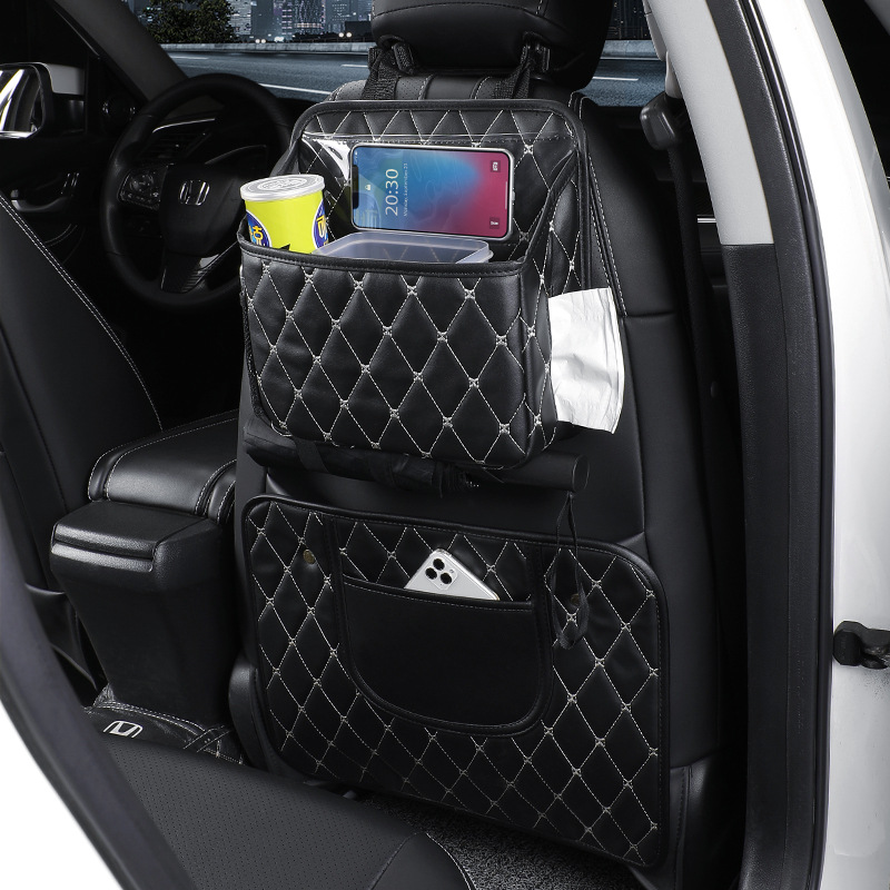 Kick Mat, Aika Chair back anti-kick pad - combo-seat-back-organizer-kick-mat-black