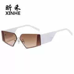 New Xiaohongshu Instagram brand sunglasses, European and American cross-border cat eye men's and women's sunglasses, metal half frame glasses