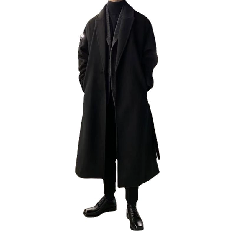 Men's universal autumn trench coat, woolen coat English style, jacket, Korean style, British style, oversize