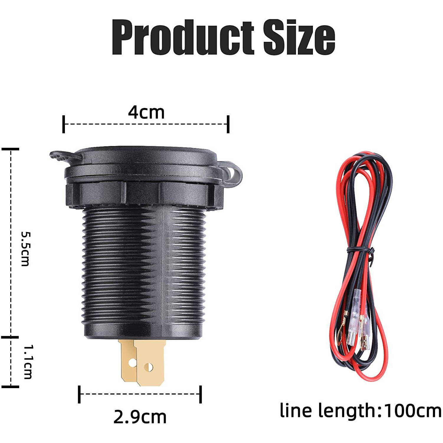 Smart Car Universal 12V Modified Pd Car Charger with Voltage Meter Display Button Qc3.0 Car USB Charger