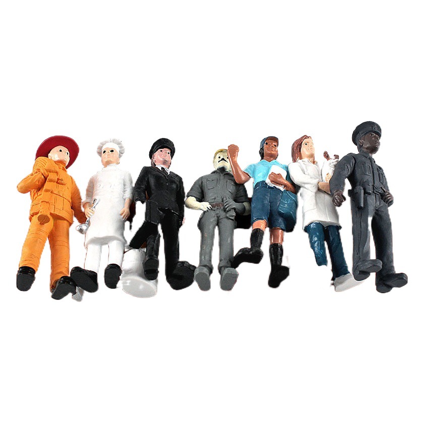 Transfronteriza simulación policía bombero construcción trabajador cartero figura modelo micro muñeca escena decoración juguete
